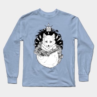 Float Ice Fox Black and White Long Sleeve T-Shirt